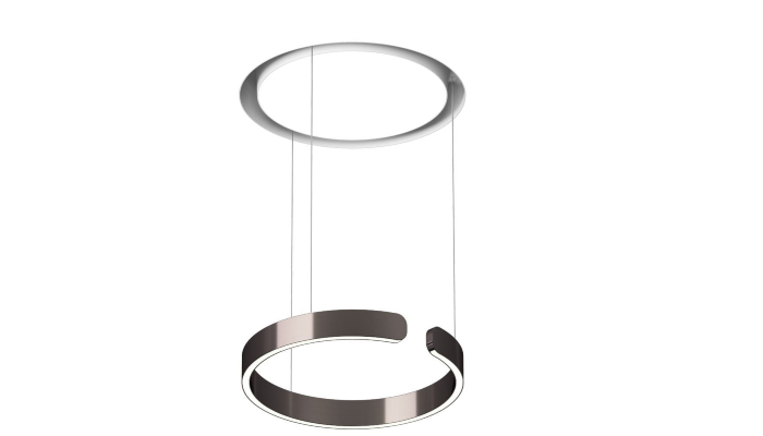 Occhio loftpendel med rund LED i phantom, 3 wire og rundt loftbaldakin